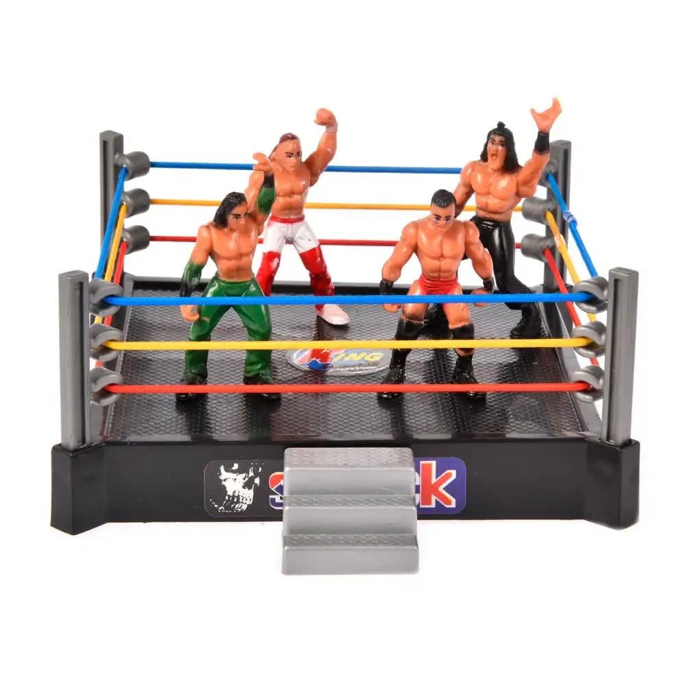 Professional Wrestling Playset Toys with Ring & Accessories - 12 Mini Figures for Boys & Girls Gifts